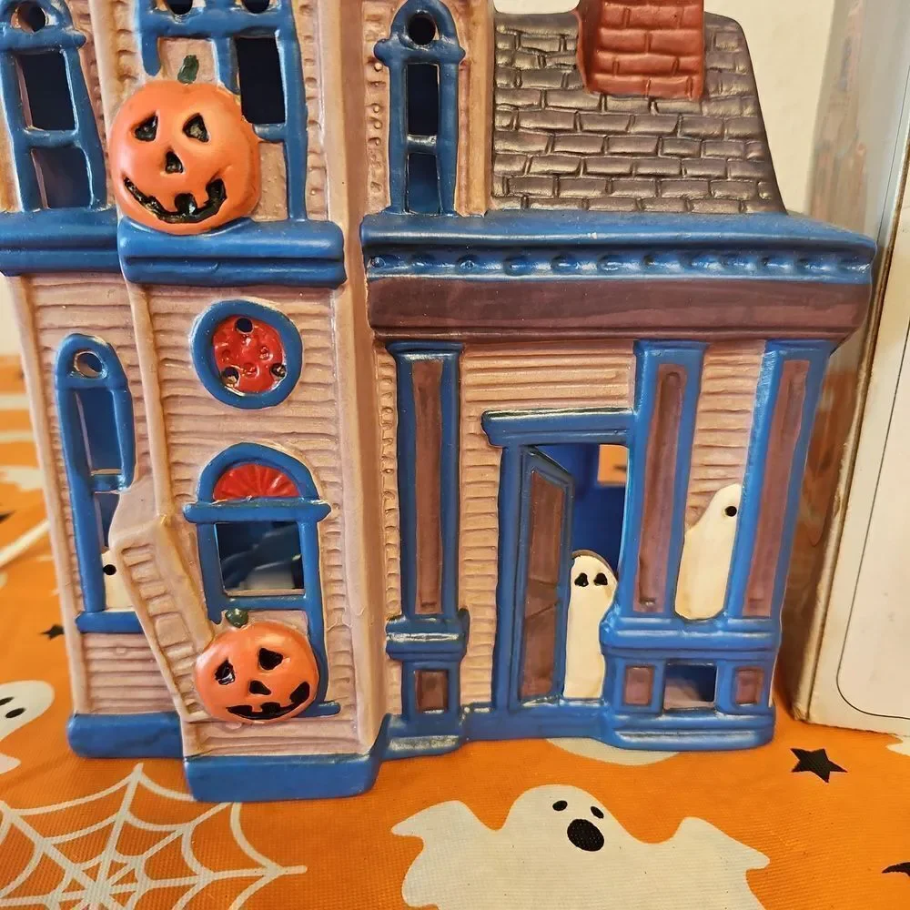 Pacific Rim Electrified Ceramic Haunted House with Lights
